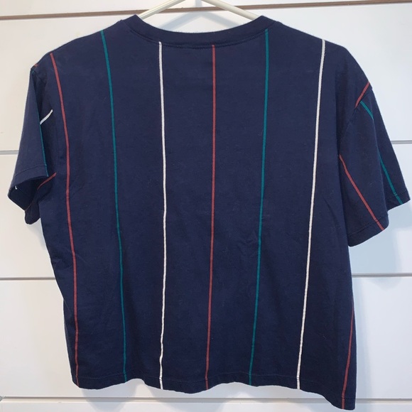 Pacsun navy blue red white green striped tee - Picture 3 of 4